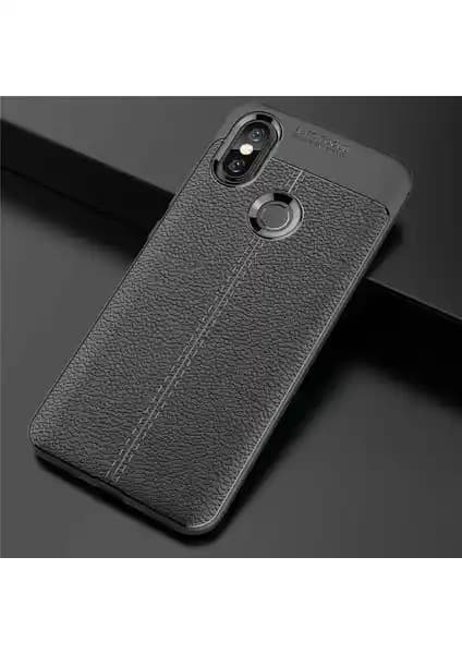 Xiaomi Mi A2 Lite için Darbeye Dayanıklı Deri ve Silikon Kılıfı Şık ve Koruyucu Tasarım