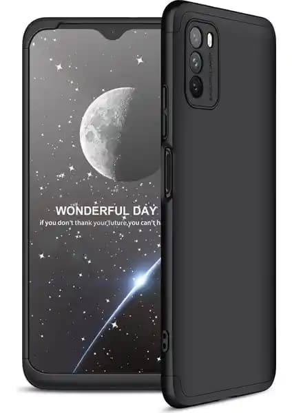 Xiaomi Poco M3 için 3 Parçalı Çift Katmanlı Koruma Kılıfı Güçlü ve Şık Tasarım