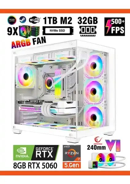 Zeiron Mirage X50 Pro Beyaz Oyun Bilgisayarı Performans ve Estetiğin Birleşimi