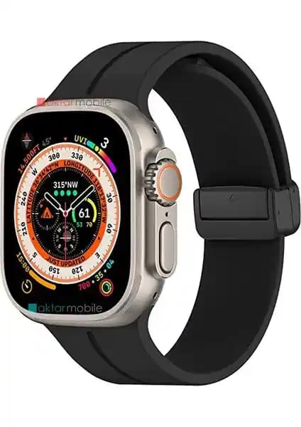 AktarMobile Apple Watch Ultra 49 mm Uyumlu Silikon Spor Kayışları