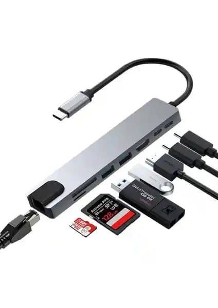 Daytona CF55 Çok Fonksiyonlu Hub Adaptörü MacBook ve Android Uyumlu Güçlü Bağlantı Özellikleriyle