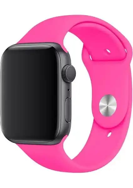 Mi7a Apple Watch Seri 2-7 Uyumlu Spor Silikon Kayışları 42mm 44mm 45mm