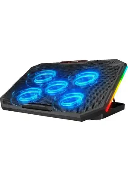 Rampage AD-RC15 SPEAR Siyah RGB Fanlı Notebook Soğutucu Stand 15-17 inç