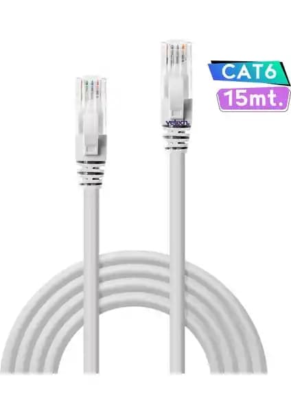 Vetech Cat6 15 Metre LAN Ethernet Kablosu Yüksek Performans ve Güvenilirlik