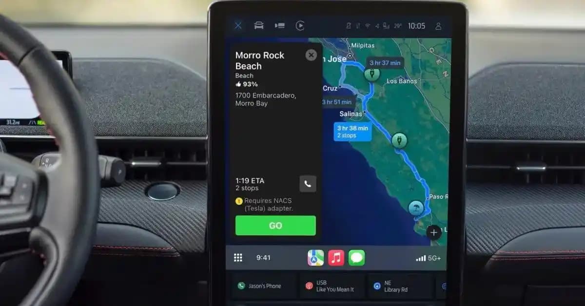 Apple Maps ile Ford Mustang Mach-E için Batarya Ön Koşullandırma Özelliği ve EV Yönlendirme