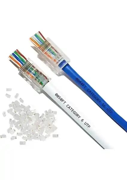 Alfais 4381 Yeni Nesil Delikli Cat6 RJ45 Konnektör Utp Jack Yüksek Performans ve Dayanıklılık