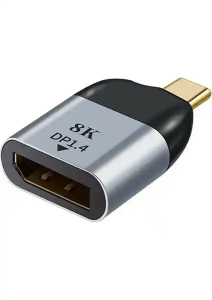 Alfais 4894 Type-C to DisplayPort Kablo Ucu Yüksek Çözünürlük ve Hızlı Veri Transferi