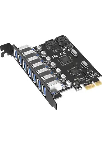 Alfais 4899 PCI-E Express 7 Port USB 3.0 Kart Hub: Yüksek Performanslı Çok Portlu USB Genişletici