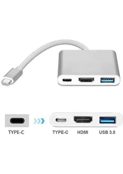 Alfais 4962 USB-C Çok Fonksiyonlu Adaptör: HDMI ve USB 3.0 Çıkışlarıyla Güncel Bağlantı Seçenekleri