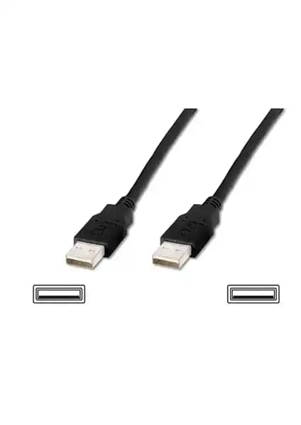 Assmann USB 2.0 Bağlantı Kablosu 1.80 Metre Siyah Uzun ve Güvenilir Veri Transferi