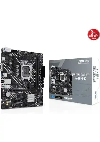 ASUS Prime H610M-K Anakartı: Intel LGA1700 ve DDR5 Bellek Desteği ile Güncel ve Güçlü Seçenek