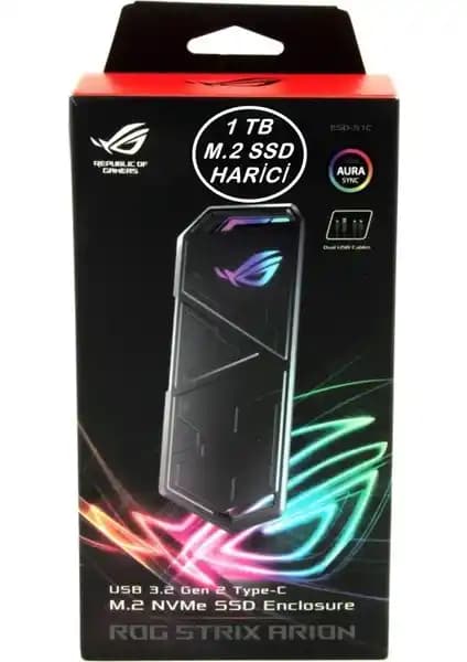 Asus ROG Strix Arion 1 TB M.2 NVMe USB 3.2 Gen2 Harici SSD: Yüksek Performans ve Şık Tasarım