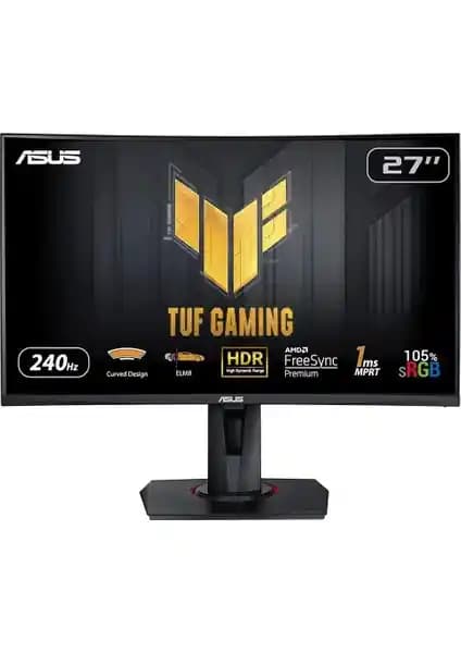 Asus Tuf Gaming VG27VQM 27 İnç Kavisli Oyun Monitörü 240Hz Yenileme Hızı ve 1ms Tepki Süresi
