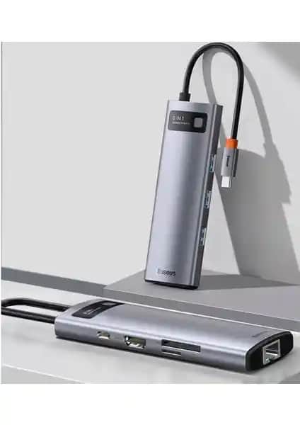 Baseus 8-in-1 Type-C Çoklayıcı Hub ile Çok Fonksiyonlu ve Şık Bağlantı Çözümü