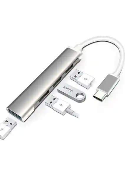 Batcell USB Type C Çoklayıcı Çoğaltıcı 4 Port ile Yüksek Hız ve Kullanım Kolaylığı