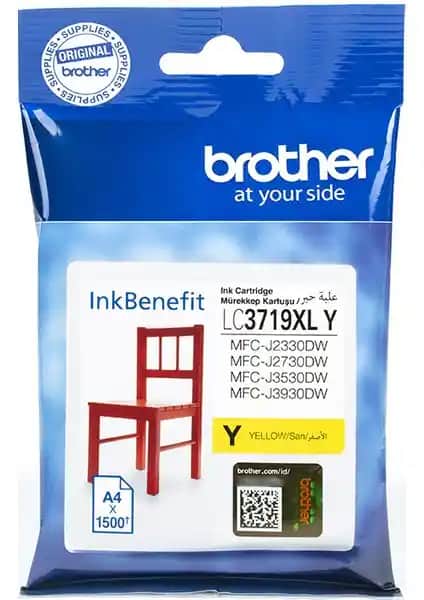Brother LC3719XLY Sarı Mürekkep Kartuşu Yüksek Kapasiteli ve Uyumlu Ofis Baskı Çözümü