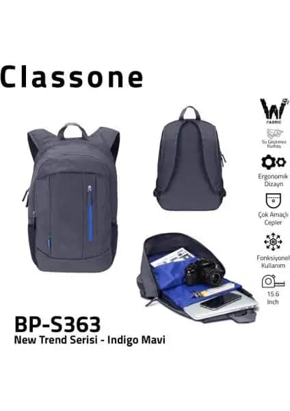 Classone BP-S363 15,6 inç dayanıklı ve şık sırt çantası, ergonomik tasarım ve geniş hacimle kullanımı kolaylaştırır