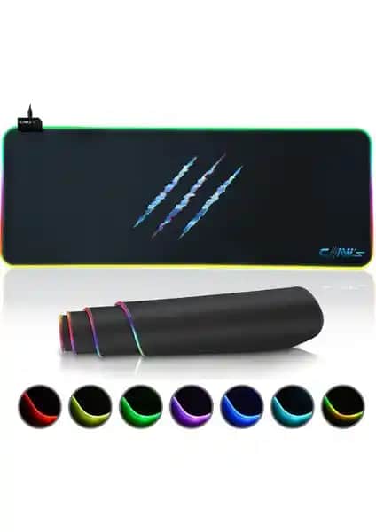 Claw's Raptor 80X30CM Mikrofiber Mousepad RGB Aydınlatma ve Kaydırmaz Zemin ile Yüksek Performans