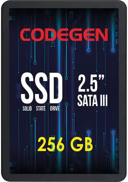 Codegen 256GB 500MB-450MB/S SATA 3 SSD ile Hızlı ve Güvenilir Depolama Çözümü