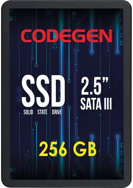 Codegen 256GB 500MB-450MB/S SATA 3 SSD ile Hızlı ve Güvenilir Depolama Çözümü