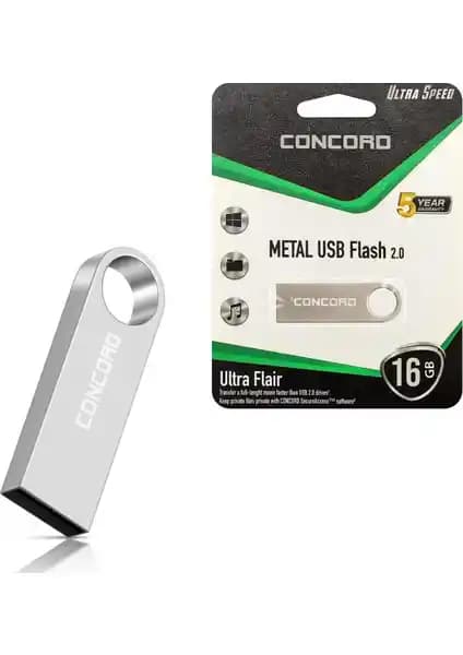 Concord USB Flash Bellek 16GB Metal Ultra Flair ile Yüksek Performans ve Şıklık