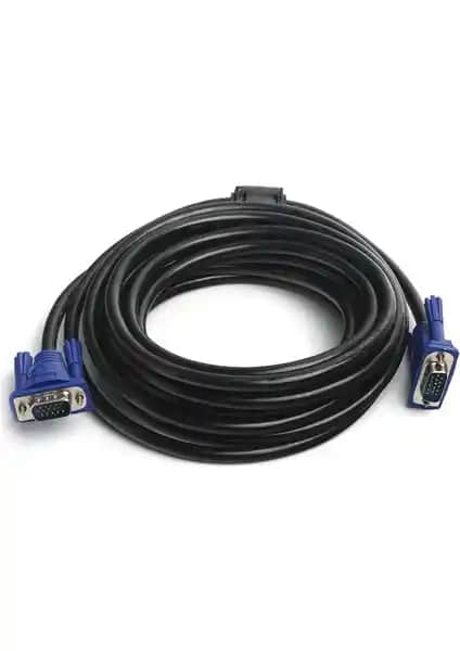 Dark 3 Metre VGA Kablosu Ferrit Çekirdekli EMI/RFI Filtreli Yüksek Performanslı Bağlantı