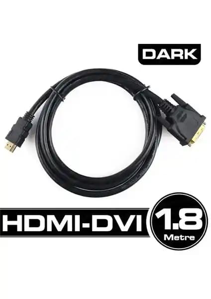 Dark DK-CB-DVIXHDMIL180: Yüksek Kaliteli 1.8 Metre HDMI DVI Çift Yönlü Kablo
