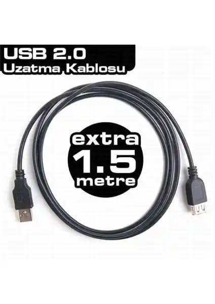 Dark USB 2.0 1.5m Uzatma Kablosu: Dayanıklı ve Esnek USB Uzatma Çözümü