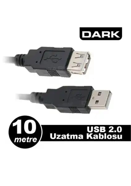 Dark USB 2.0 10m Uzatma Kablosu ile Uzun Mesafeli Güvenilir Bağlantı Sağlama