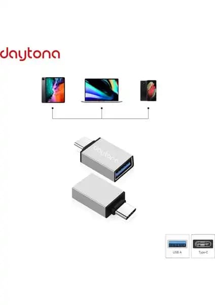 Daytona DR01 Type-C USB OTG Adaptörleri MacBook ve iPhone 15 Uyumlu Yüksek Hızlı Veri Transferi