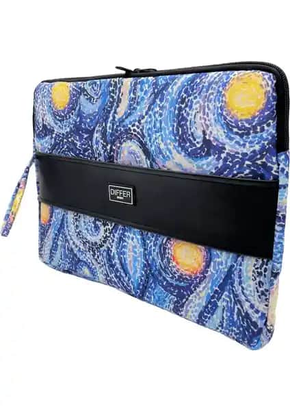 Differ Studio 15.6'' Van Gogh Desenli Su Geçirmez Kılıf ile Şıklık ve Koruma Sağlayın