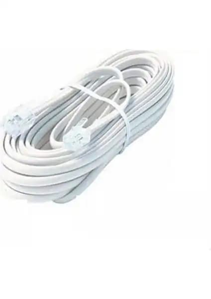 Elektromer ADSL Modem ve Telefon Hat Kablo Kökeni 10 Metre Beyaz Uçlu Pratik Çözüm