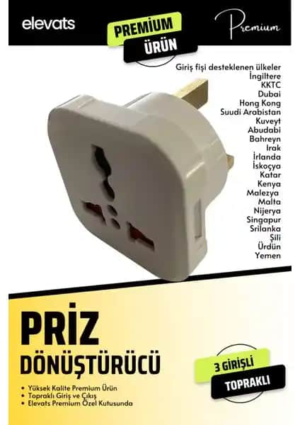 Elevats Premium İngiliz Erkek Fişli Seyahat Adaptörü: Güvenilir ve Pratik Çözüm
