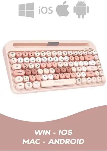 Everest K-98 Latte Kablosuz Bluetooth Klavye: Çoklu Cihaz Desteği ve Şık Tasarım