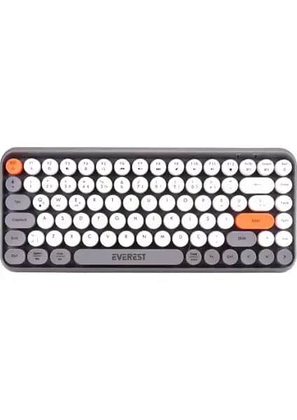 Everest KB-89 Citrus Gri Kablosuz Türkçe Q Klavye Modern ve Ergonomik Tasarım