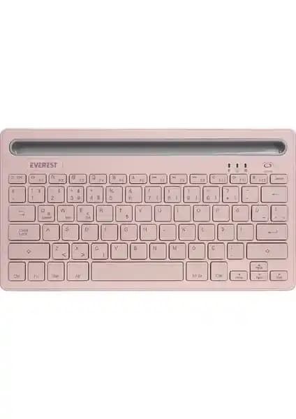 Everest KB-BT82 Pembe/Gri Bluetooth Ultra İnce Klavye: Şık ve Fonksiyonel Tasarım