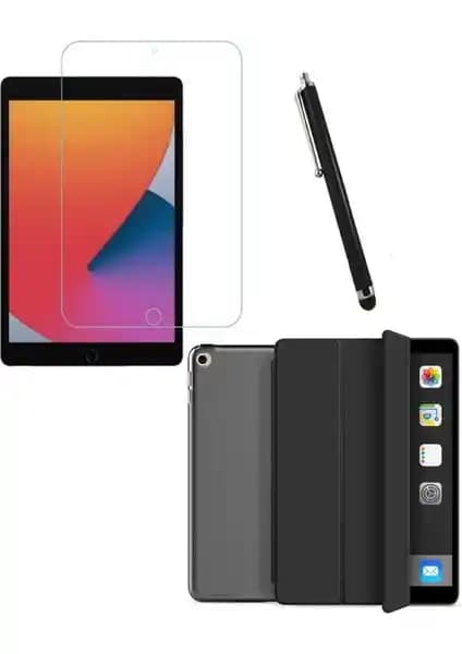 Fibaks Apple iPad 7-9. Nesil 10.2 inç Kılıf ve Ekran Koruyucu ile Kalemli Tam Koruma