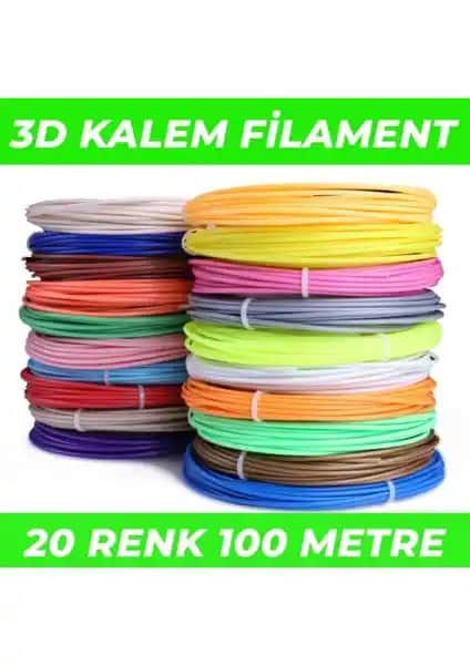 FilamentMarketim 20 Renk 5 Metre 3D Kalem ve Yazıcı Filamentleri Detaylı İnceleme
