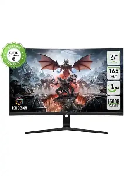 GamePower 27 inç Vivid Curved oyun monitörü yüksek performans ve estetik tasarım ile dikkat çeker