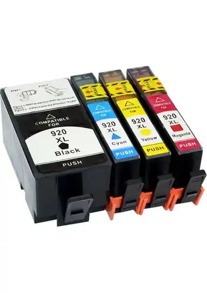 HP Officejet 7500A Uyumlu Muadil Kartuş Takımı HP 920XL Renkli ve Siyah Yüksek Kapasiteli