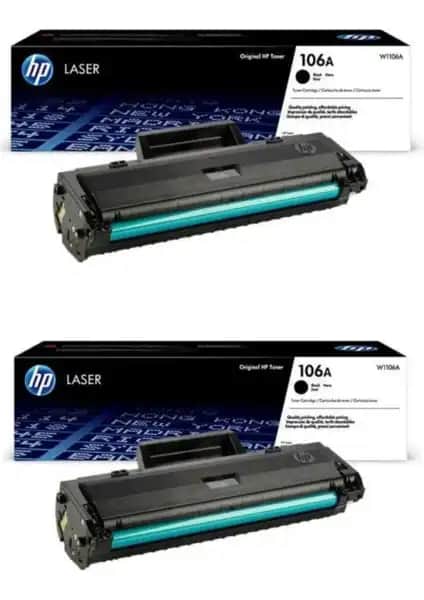 HP W1106A (106A) Siyah Laser Toner 2'li Paket Uzun Süreli ve Güvenilir Baskı Çözümü