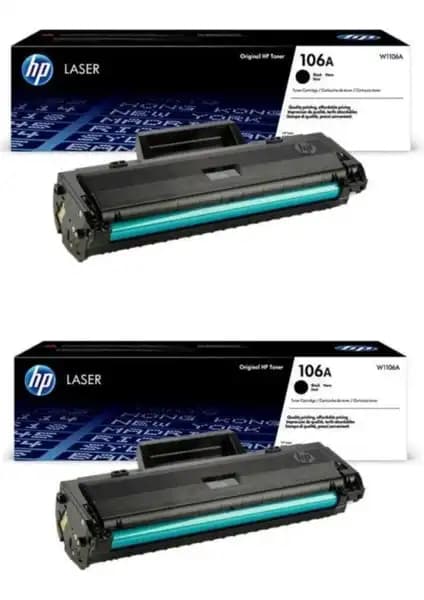 HP W1106A (106A) Siyah Laser Toner 2'li Paket Uzun Süreli ve Güvenilir Baskı Çözümü