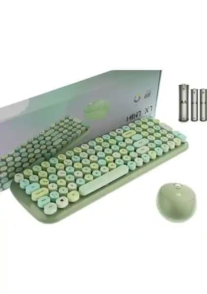 Hunter Series Mınt Xt Retro Kablosuz Klavye ve Mouse Seti: Şık Tasarım ve Gelişmiş Kablosuz Teknoloji