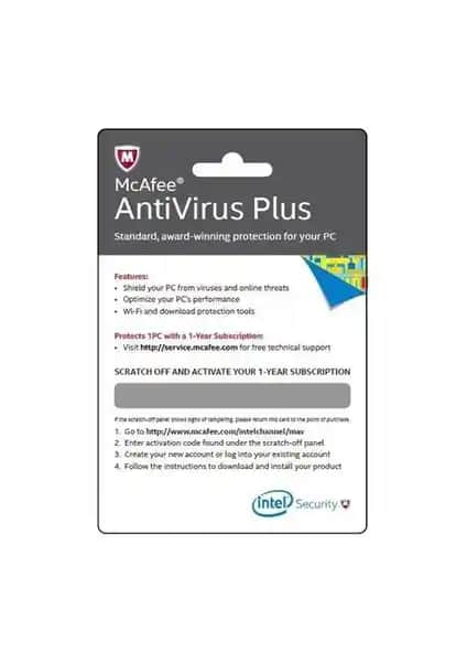 Intel McAfee Antivirus Plus Aktivasyon Kartı ile Güçlü ve Kolay Bilgisayar Güvenliği Sağlama