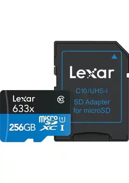Lexar 256GB 633X Micro SD Hafıza Kartı: Yüksek Hızlı ve Güvenilir Depolama Çözümü