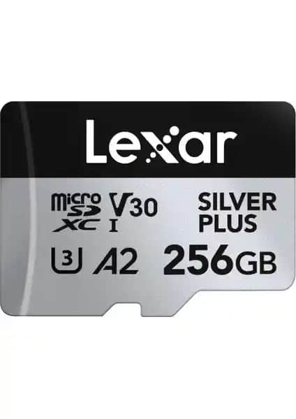 Lexar 256GB Silver Plus Micro SD Hafıza Kartı 4K Video ve Yüksek Hızlı Performans