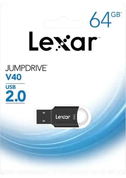 Lexar Jumpdrive V40 64GB USB 2.0 Flash Bellek Güvenli ve Yüksek Performanslı Depolama Çözümü