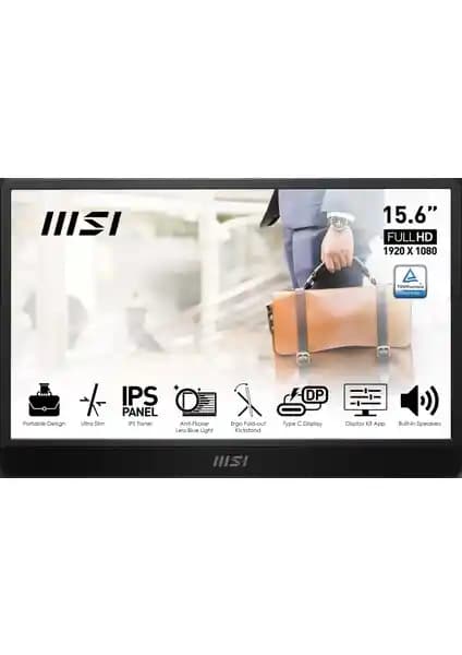 MSI 15.6 İnç PRO MP161 Portatif Monitör: Yüksek Kalite ve Mobil Kullanım İmkanı