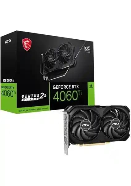 MSI GeForce RTX 4060 Ti Ventus 2X Black 8G OC ile yüksek performans ve dayanıklılık