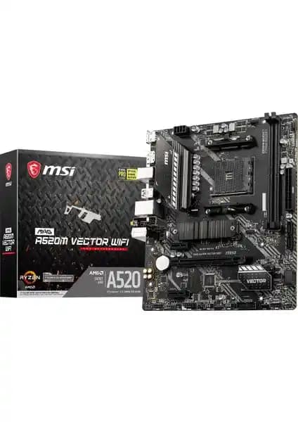 MSI MAG A520M VECTOR Wifi Anakart: Çok Yönlü ve Yüksek Performanslı Anakart Çözümü